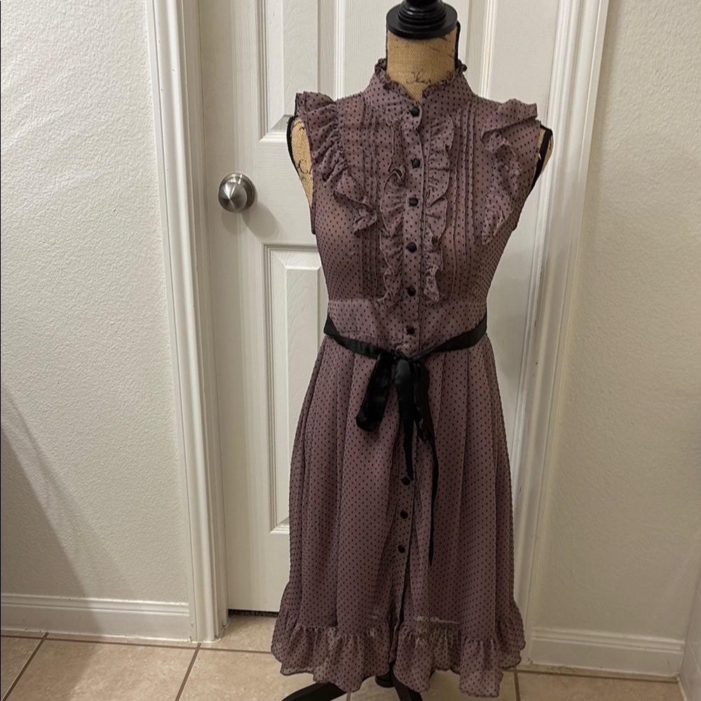Purple Ruffled Midi Sundress - Picture 2 of 11
